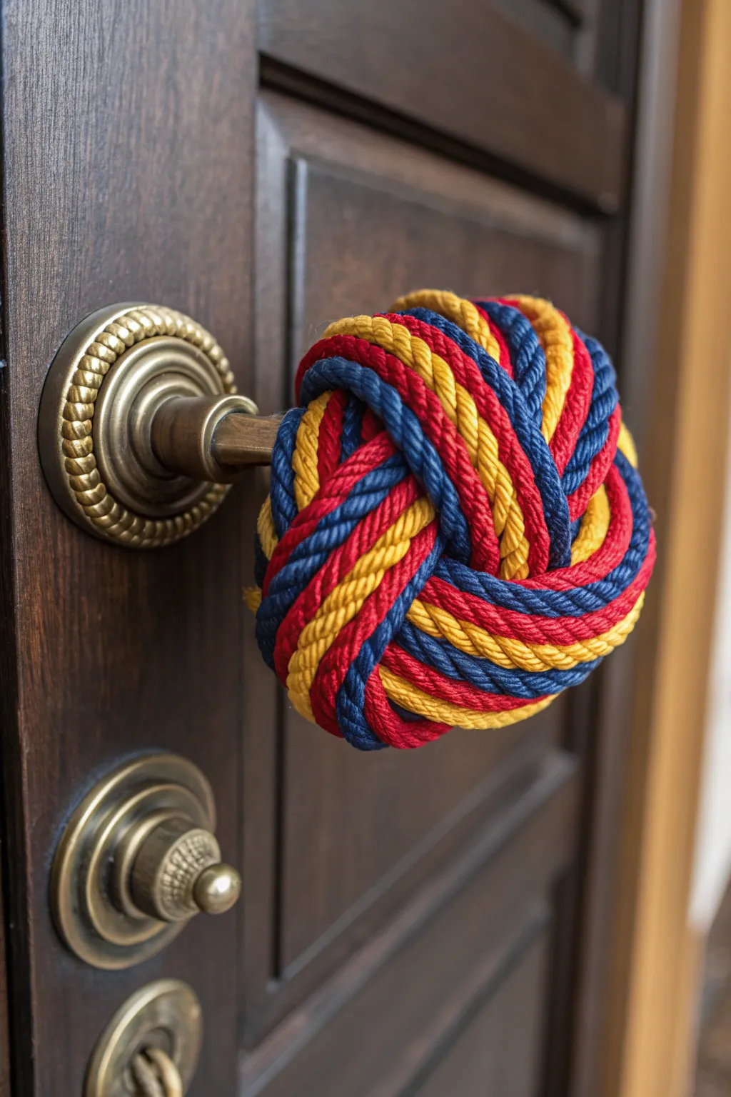 Transform your space with a pop of color: Dive into this nautical-inspired rope handle!