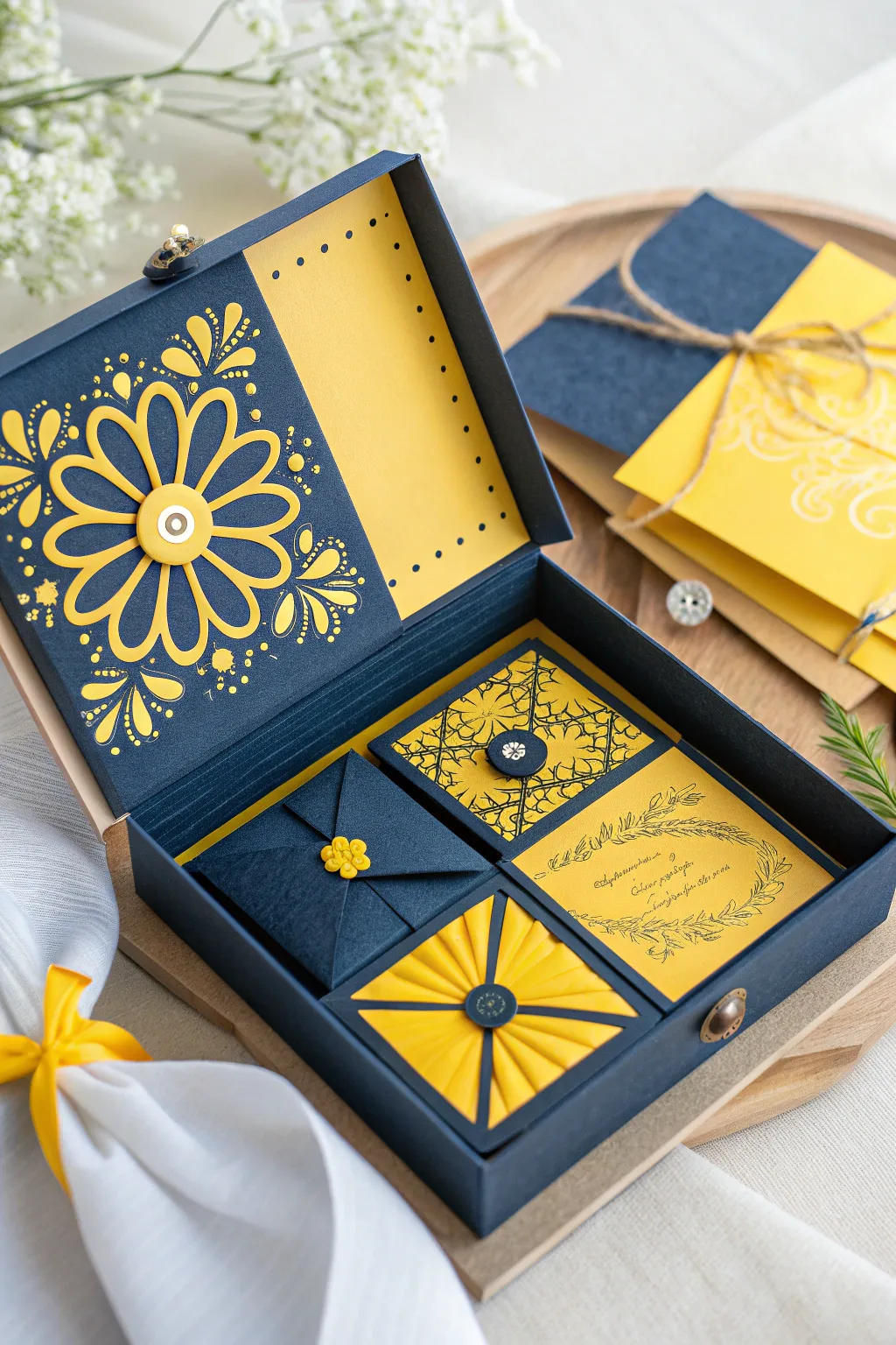 Unbox the surprise with this stunning, handcrafted explosion box in vibrant school colors!