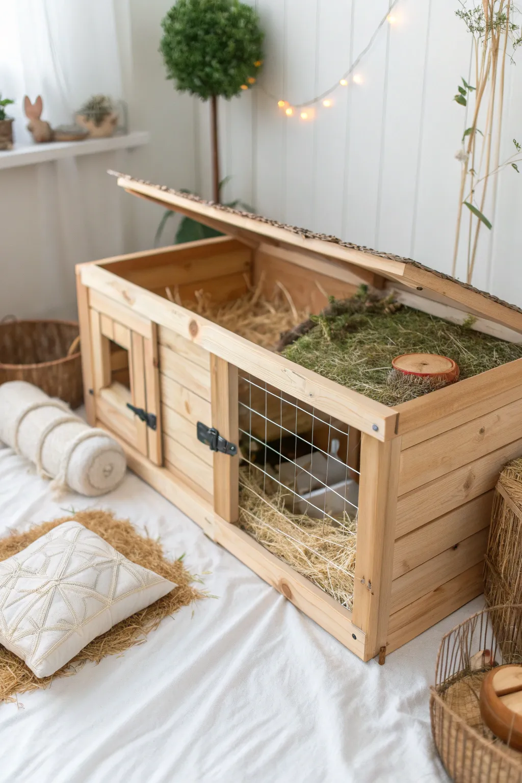 Bring a touch of nature to your pet's home with this charming DIY guinea pig cage!
