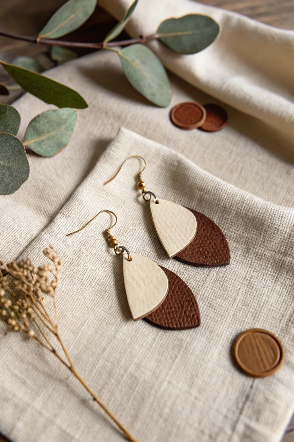 Transform leather scraps into chic earrings and embrace sustainable style with a minimalist flair.