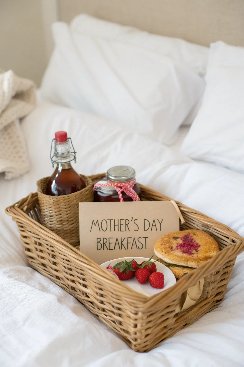 Start Mother's Day with a touch of love and luxury – the perfect breakfast in bed basket for the mom who deserves it all.