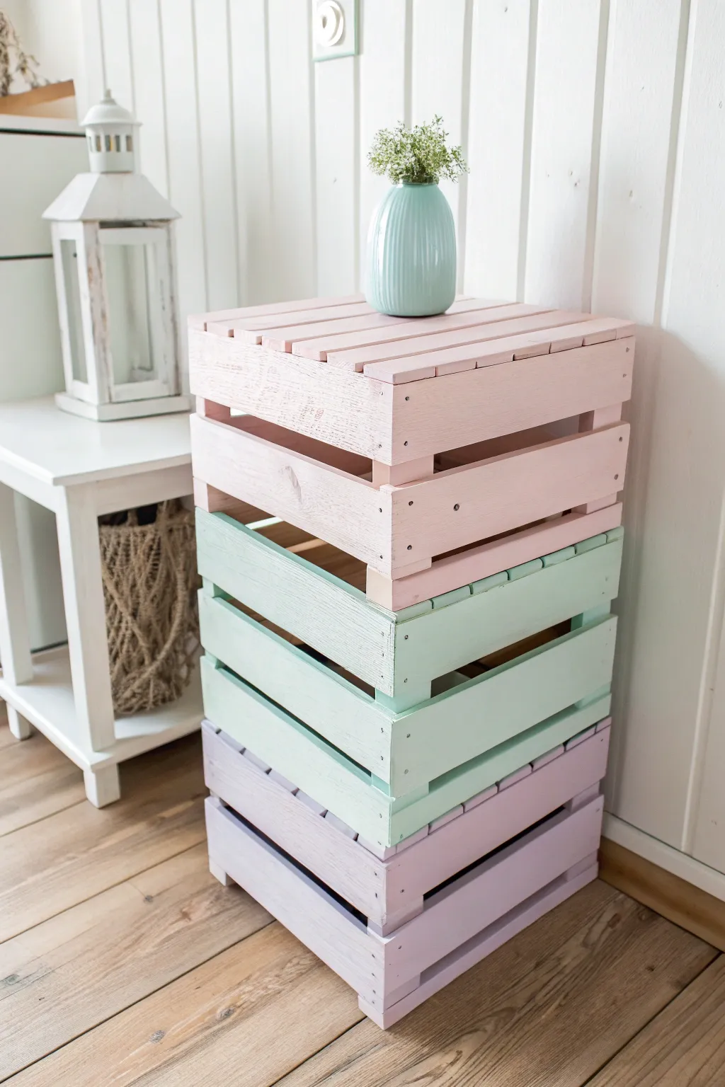 Craft your perfect bedside companion with a touch of rustic charm and pastel elegance.