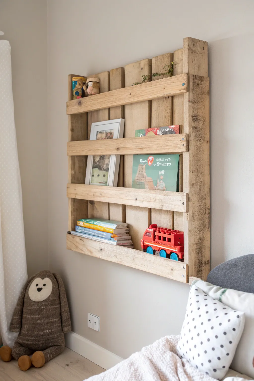 Transform your child's room with a touch of rustic charm and practical elegance. 🌿📚 #DIYKidsRoom #ScandiBohoStyle