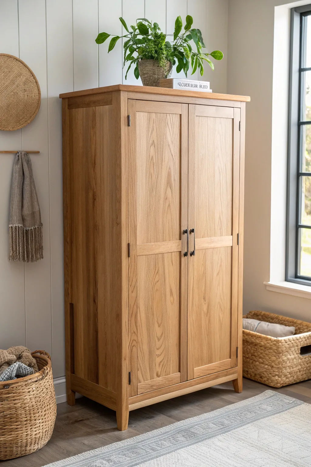 Craft your dream pantry cabinet: where simplicity meets natural beauty.