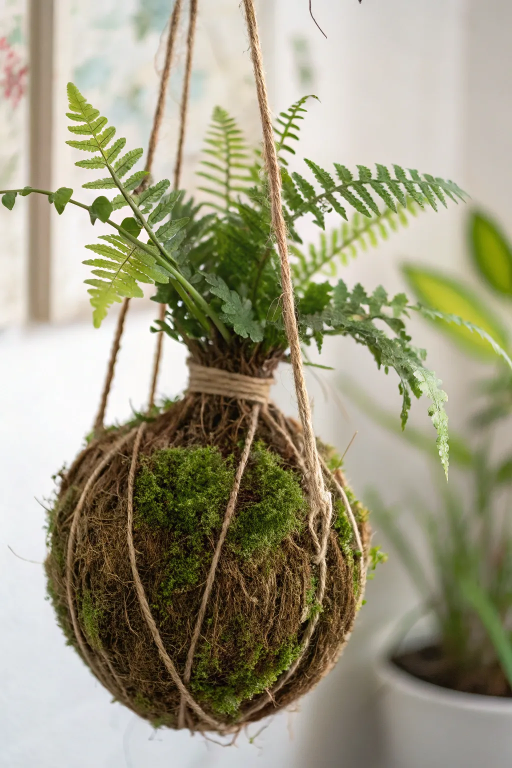 Elevate your space with the artful simplicity of a Kokedama ball—a perfect blend of nature and craftsmanship.