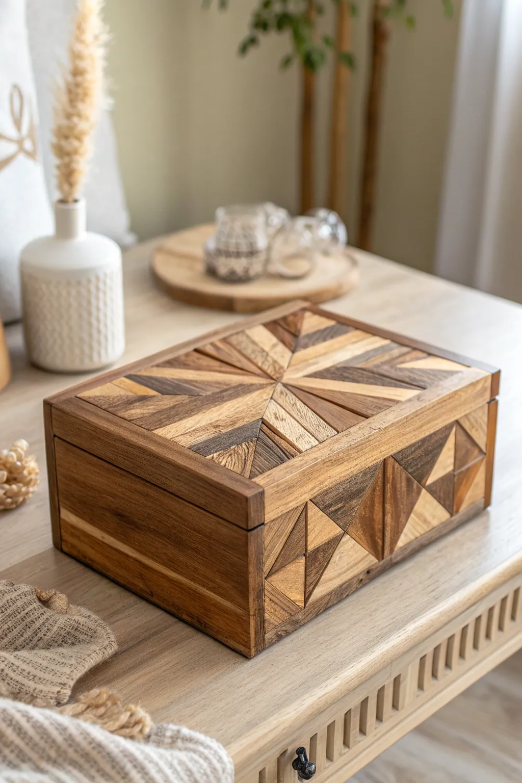 Embrace rustic elegance with this handcrafted wooden wonder box, the perfect blend of style and functionality for your remote storage.