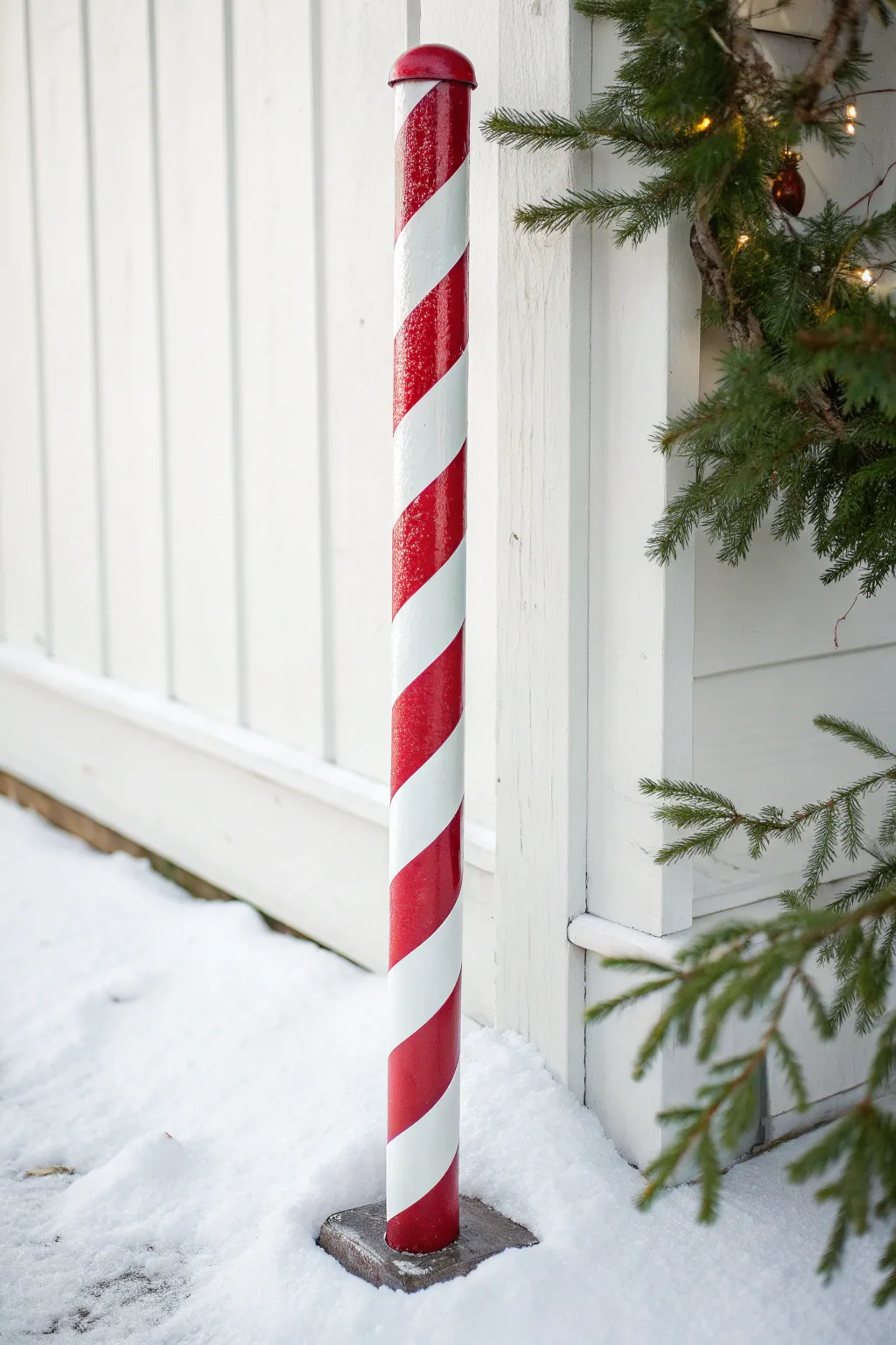 Add a whimsical touch to your home with charming DIY candy cane poles! 🎄✨