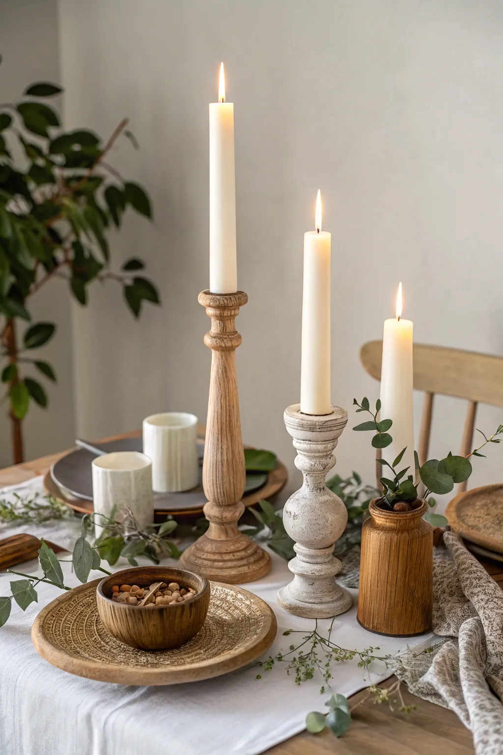 Illuminate your gatherings with the warm glow of candlelit charm, perfect for a cozy dinner setting.