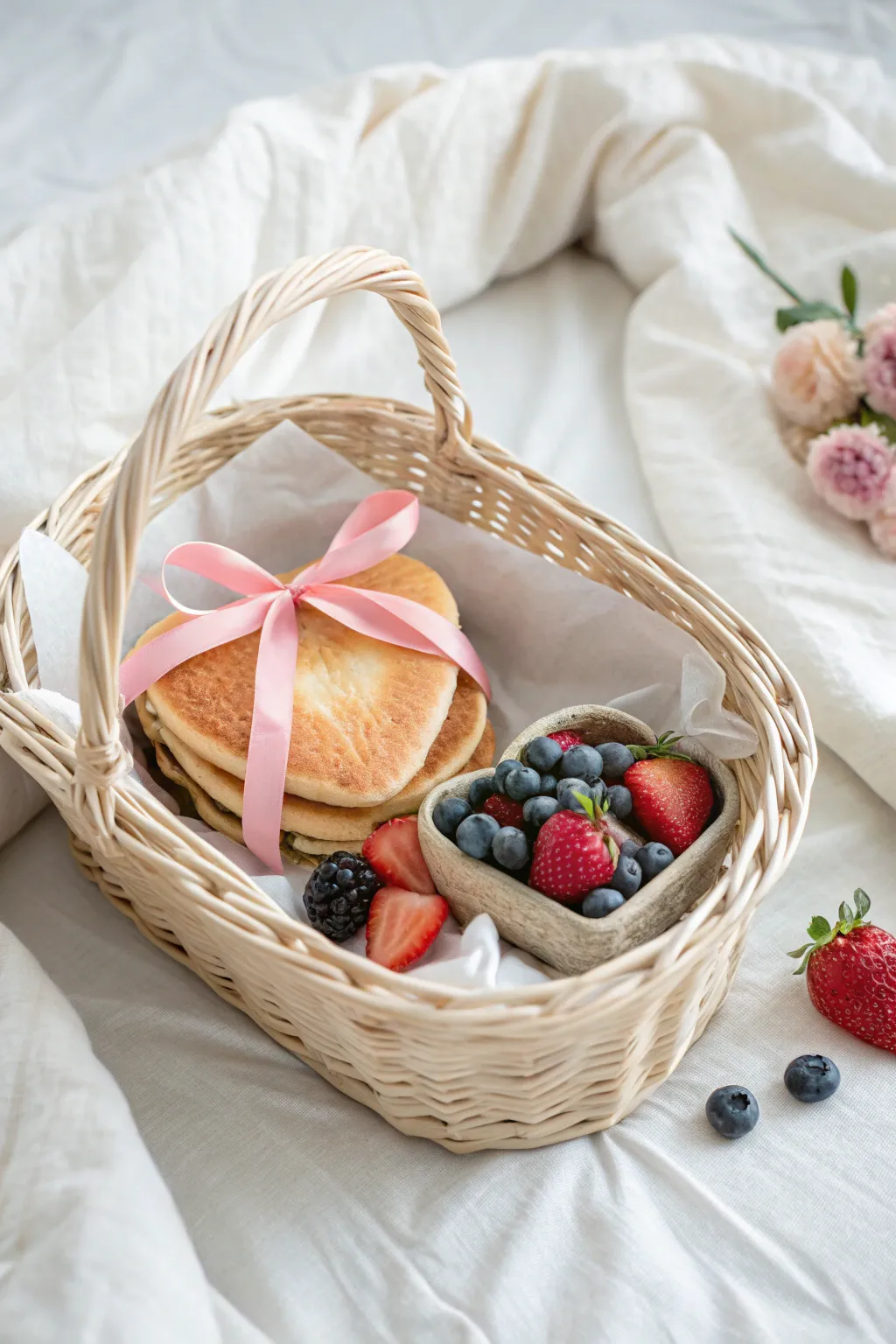 Start Valentine's Day with love and simplicity: a Breakfast in Bed Basket that warms the heart.