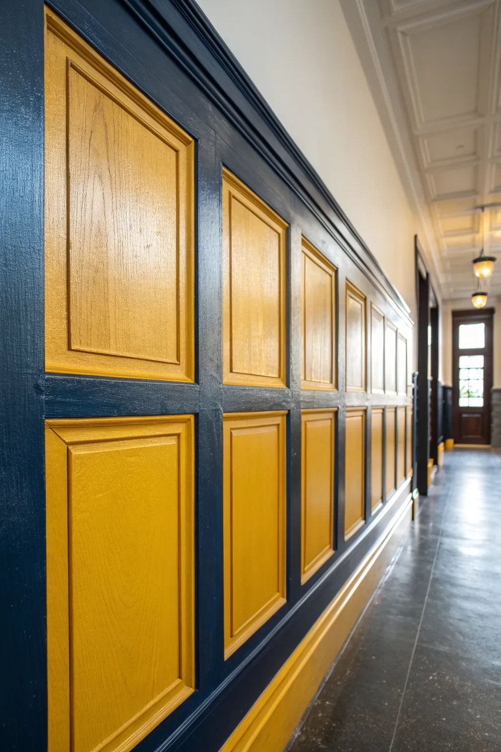 Transform your hallway with bold, contrasting colors and showcase your craftsmanship!