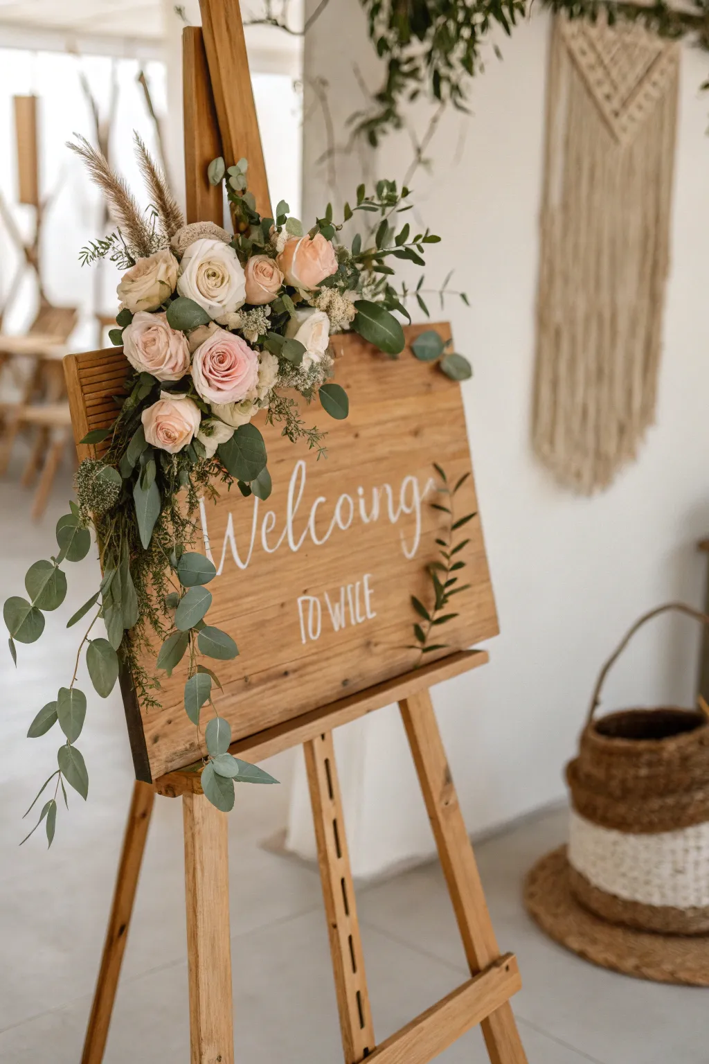 Elevate your wedding decor with floral-infused signage that captivates the senses.