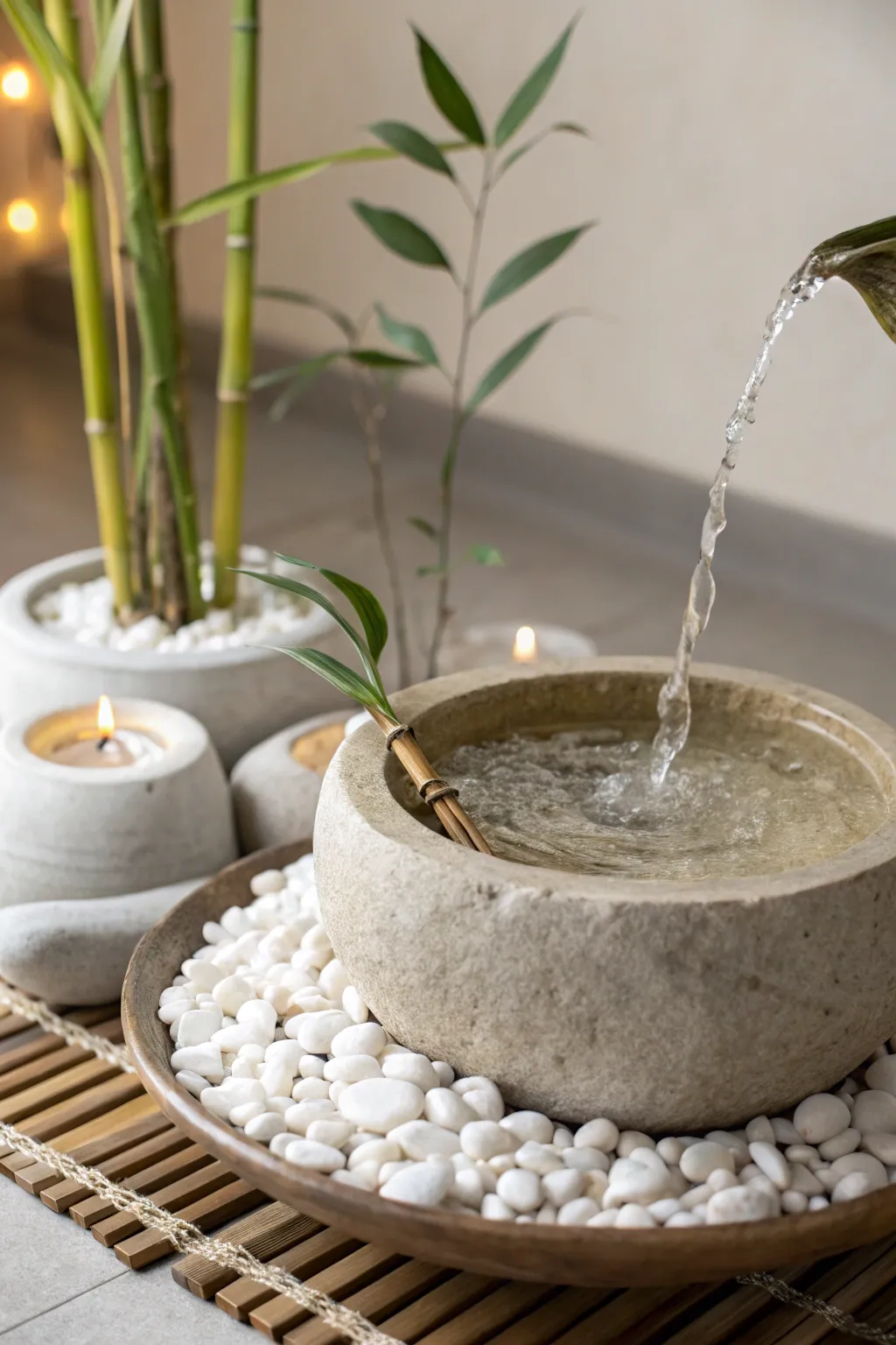 Transform your space into a tranquil oasis with a minimalist tabletop fountain, blending simplicity and natural beauty.