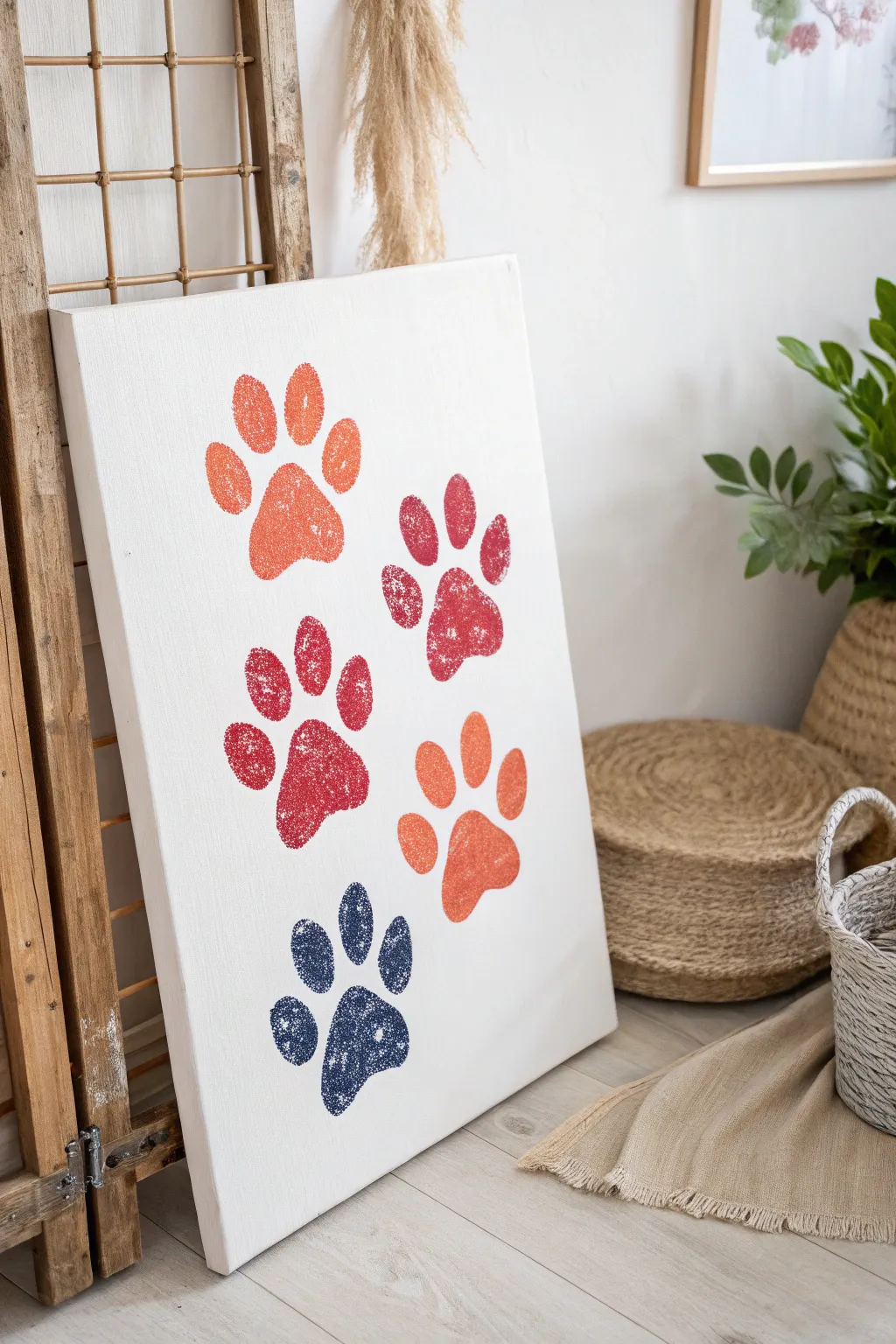 Transform your pup's play into modern art with this stunning paw print masterpiece!