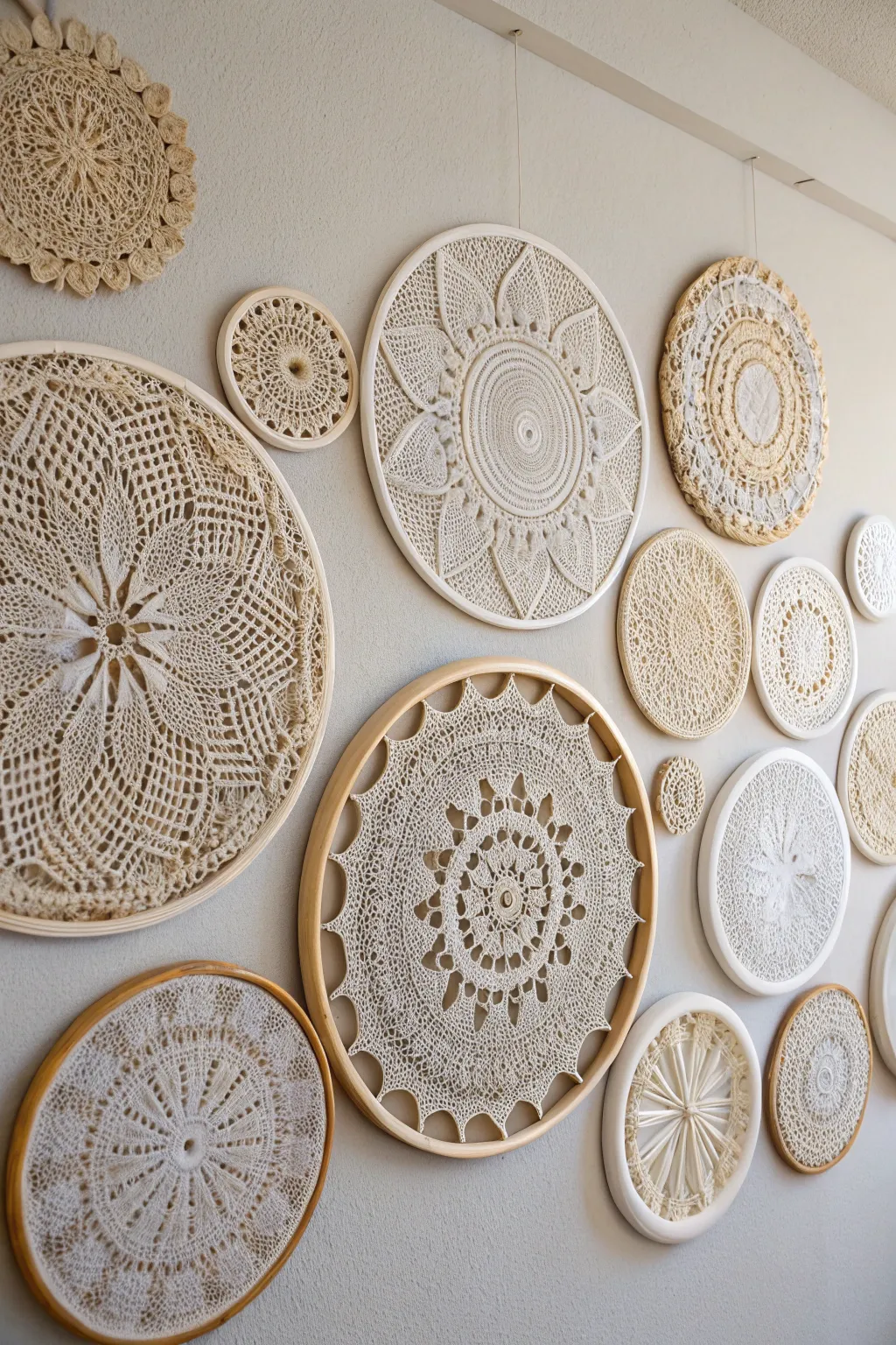 Embrace the elegance of simplicity with this stunning doily collage art—where minimalism meets bohemian charm.