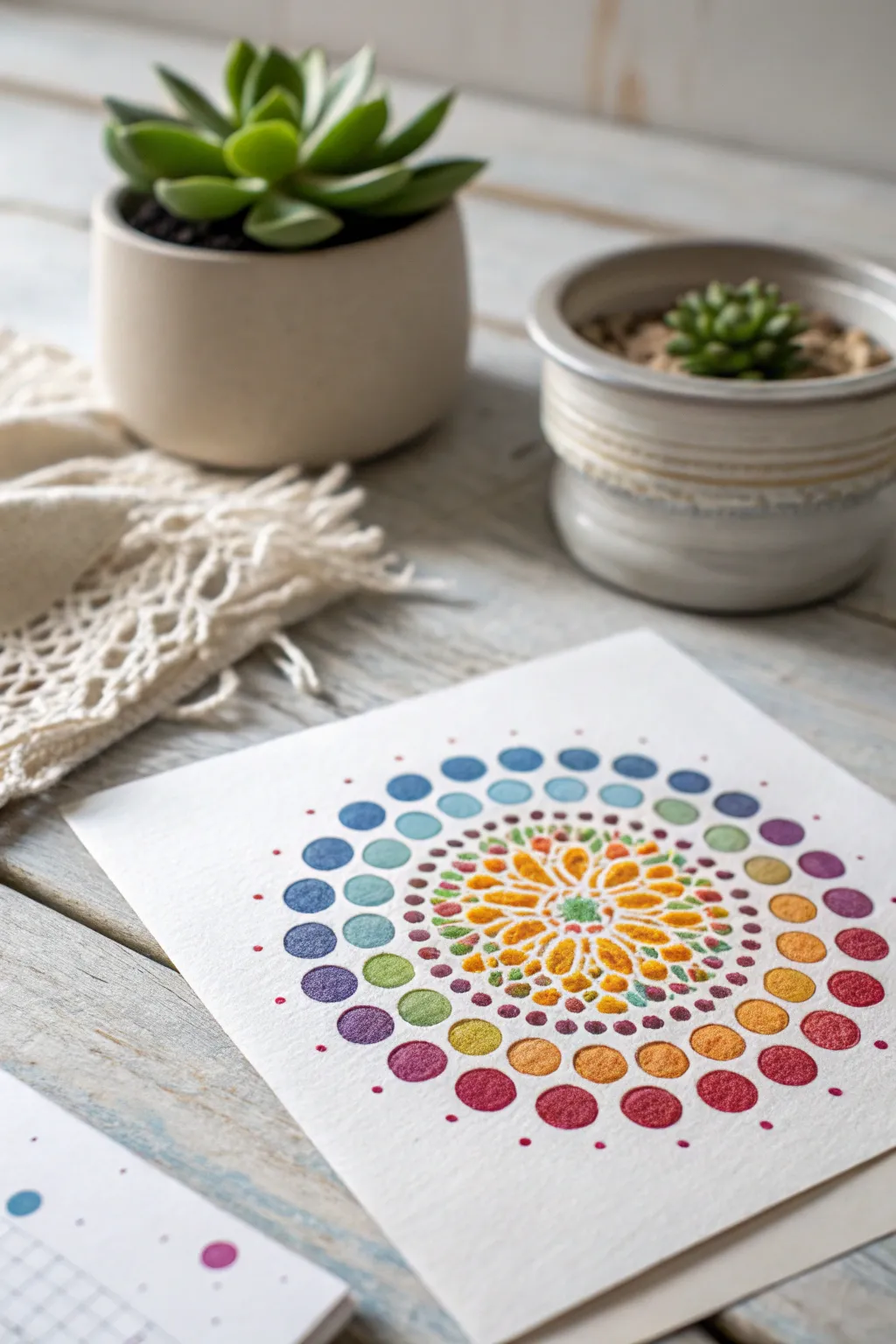 Craft your own calming masterpiece with simple circle stickers. Discover the beauty in minimalism.
