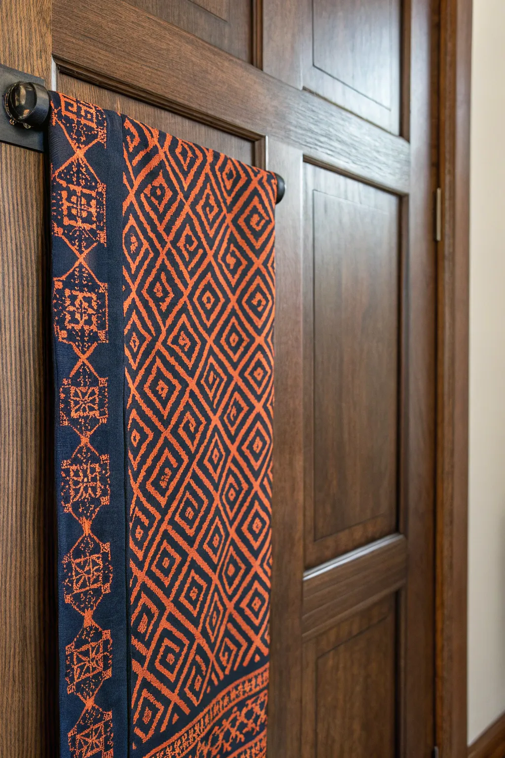 Elevate your space with bold fabric panels for a touch of artisanal elegance.