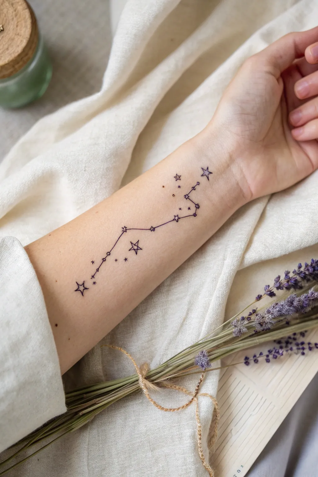 Carry the cosmos with you, beautifully etched on your skin. ✨ #CosmicArt #MinimalistBeauty