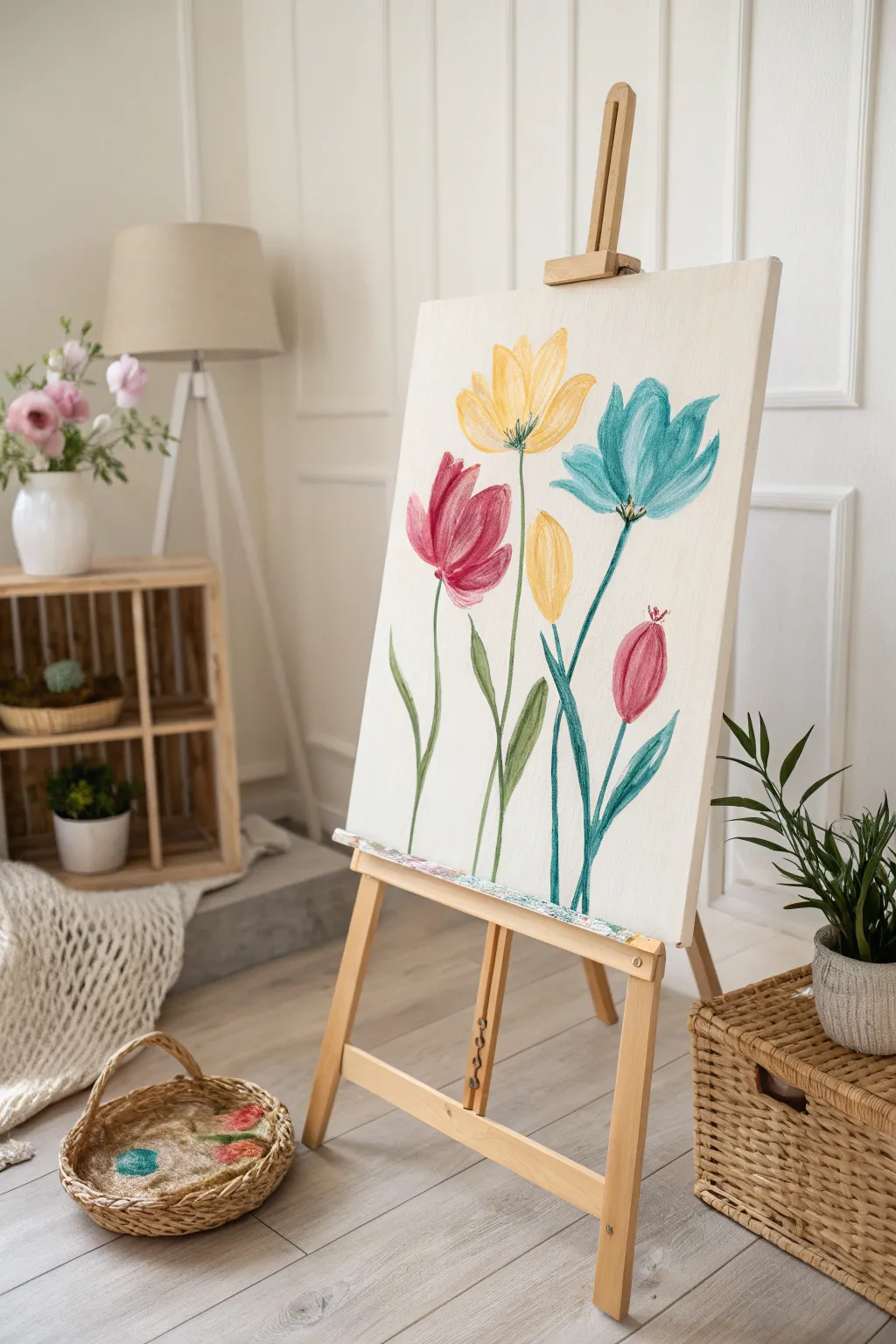 Bring spring indoors with a splash of color and simplicity. 🌸🎨 #SpringArt #MinimalistDesign