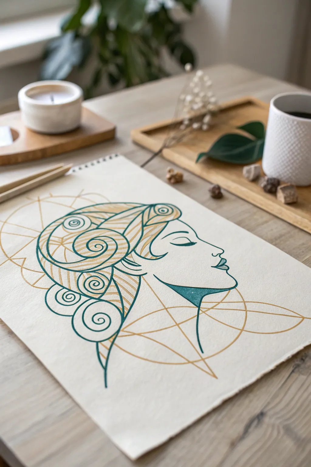 Embrace the art of simplicity with a modern twist: abstract facial features in bold colors.