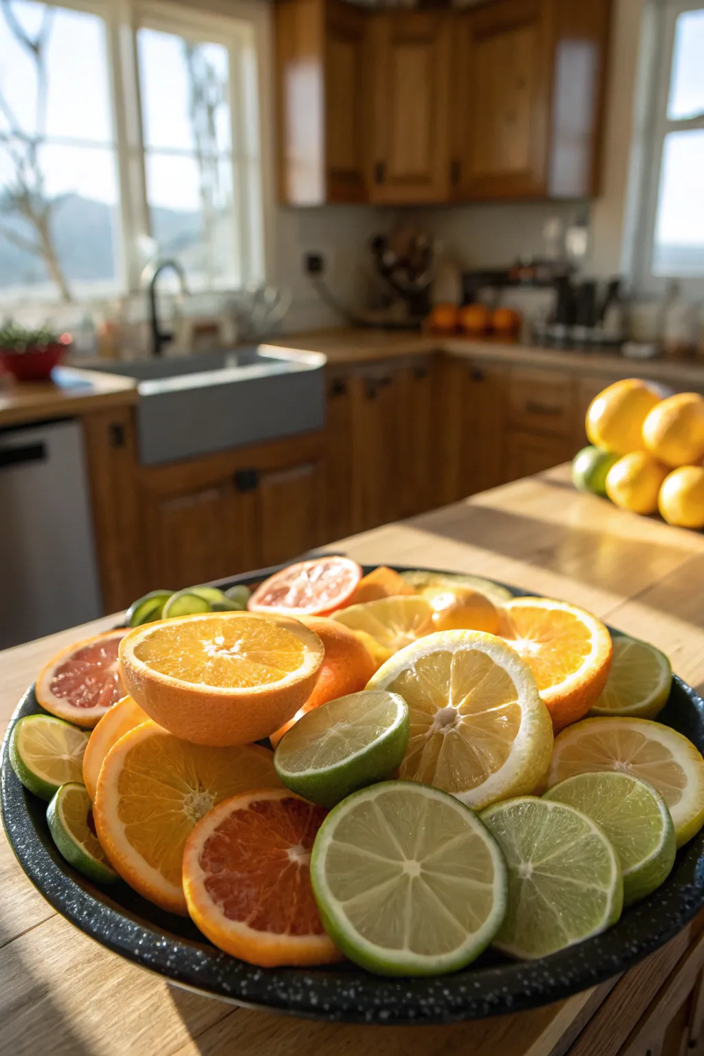 A refreshing citrus slice platter that adds a burst of color.