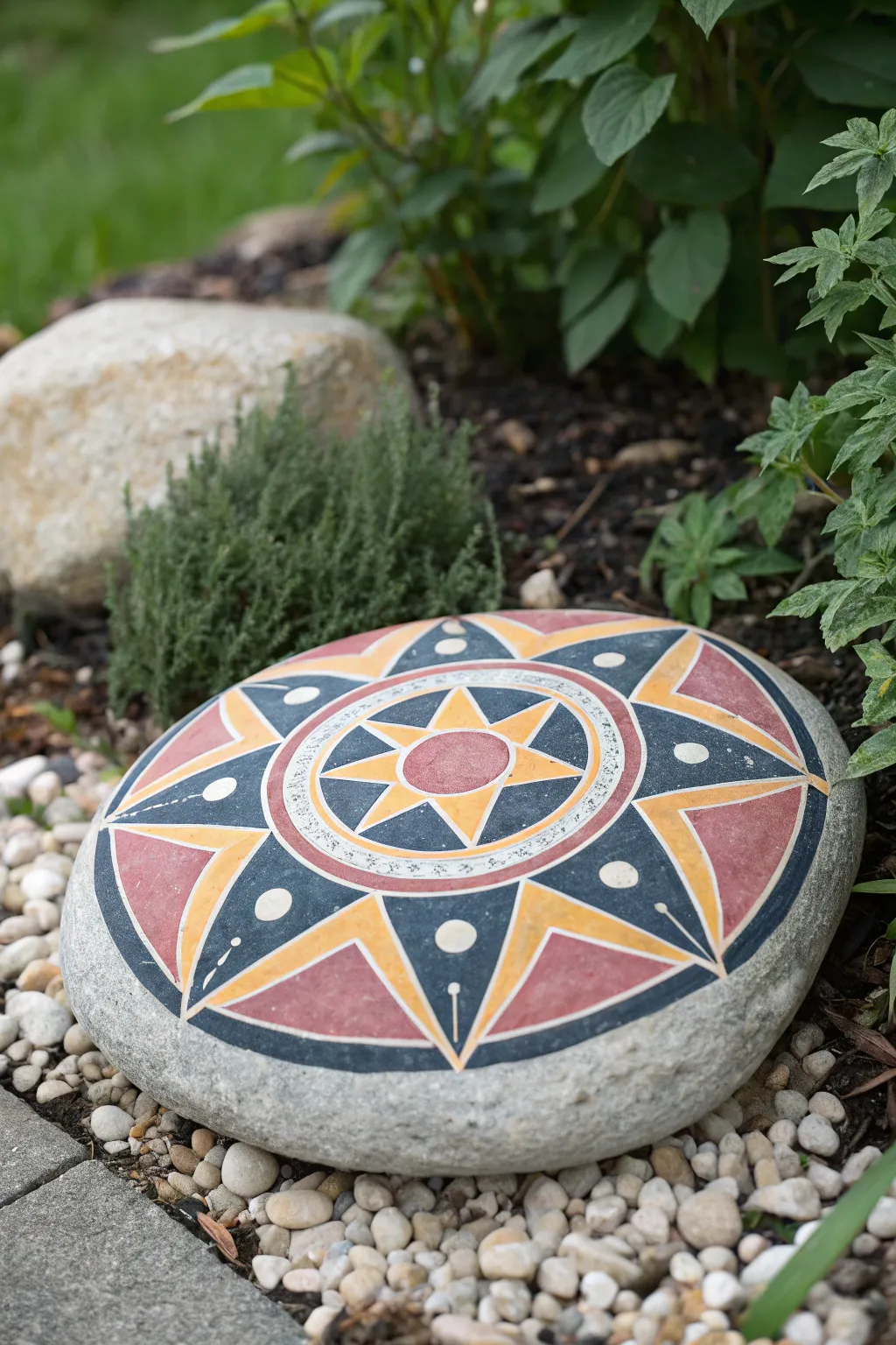 Transform your garden with chic geometric stepping stones—where simplicity meets vibrant artistry.