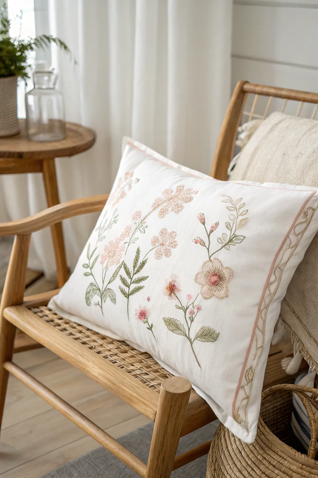 Transform your bedroom into a serene retreat with these delicately embroidered pillowcases, where craftsmanship meets natural beauty.