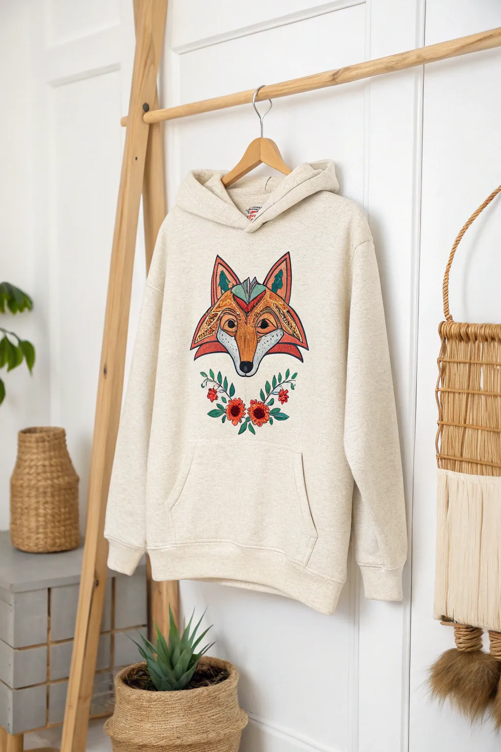 Embrace nature's beauty with a touch of craftsmanship—this embroidered fox hoodie is your new adventure companion.