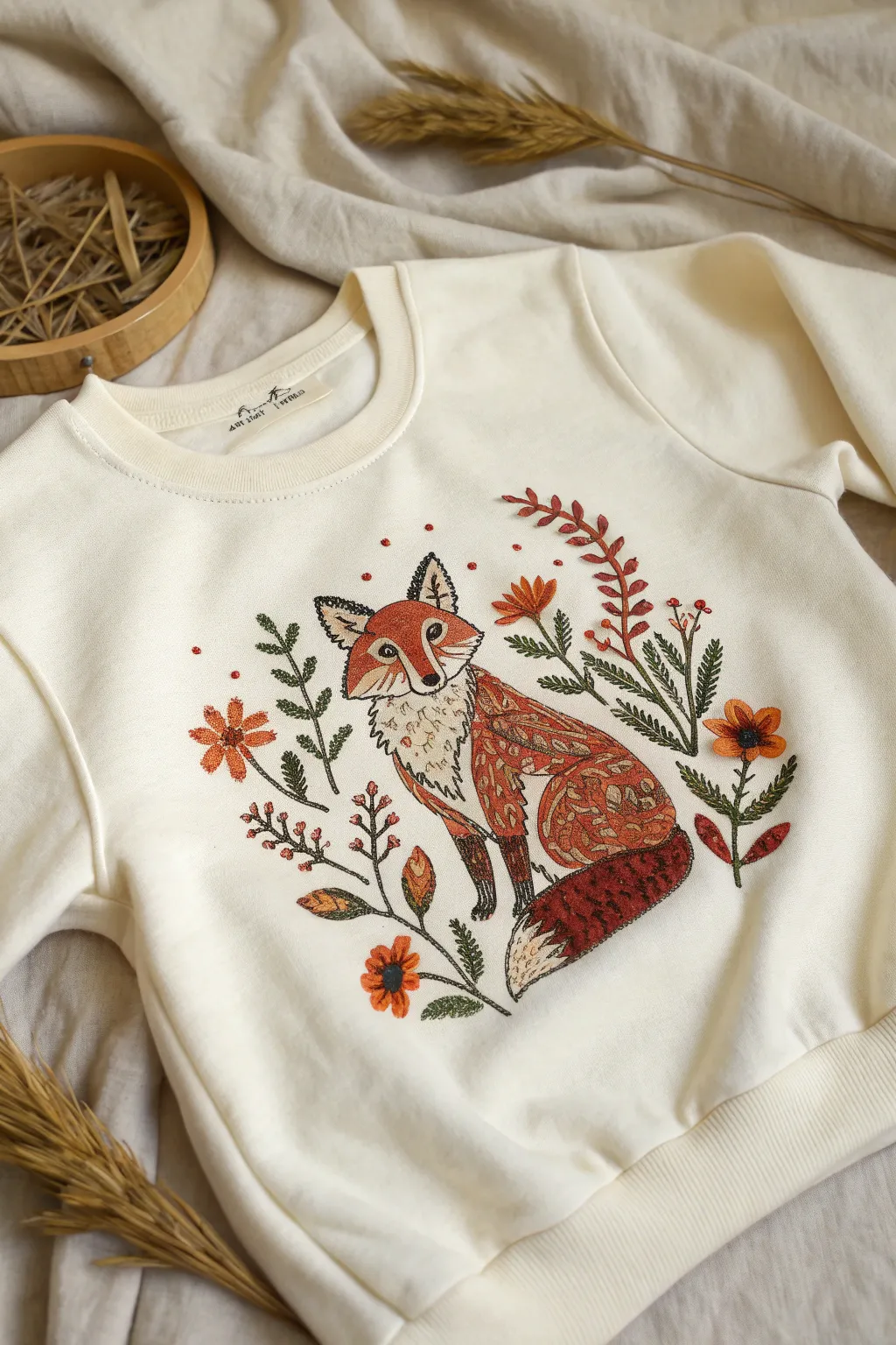 Embrace your wild side with a touch of embroidery magic. 🦊✨ #EmbroideredElegance #AnimalAccents