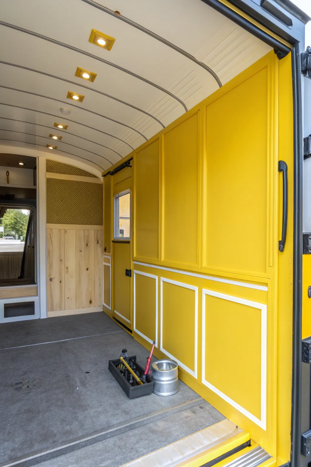 Brighten your journey with a bold sunny yellow accent wall!