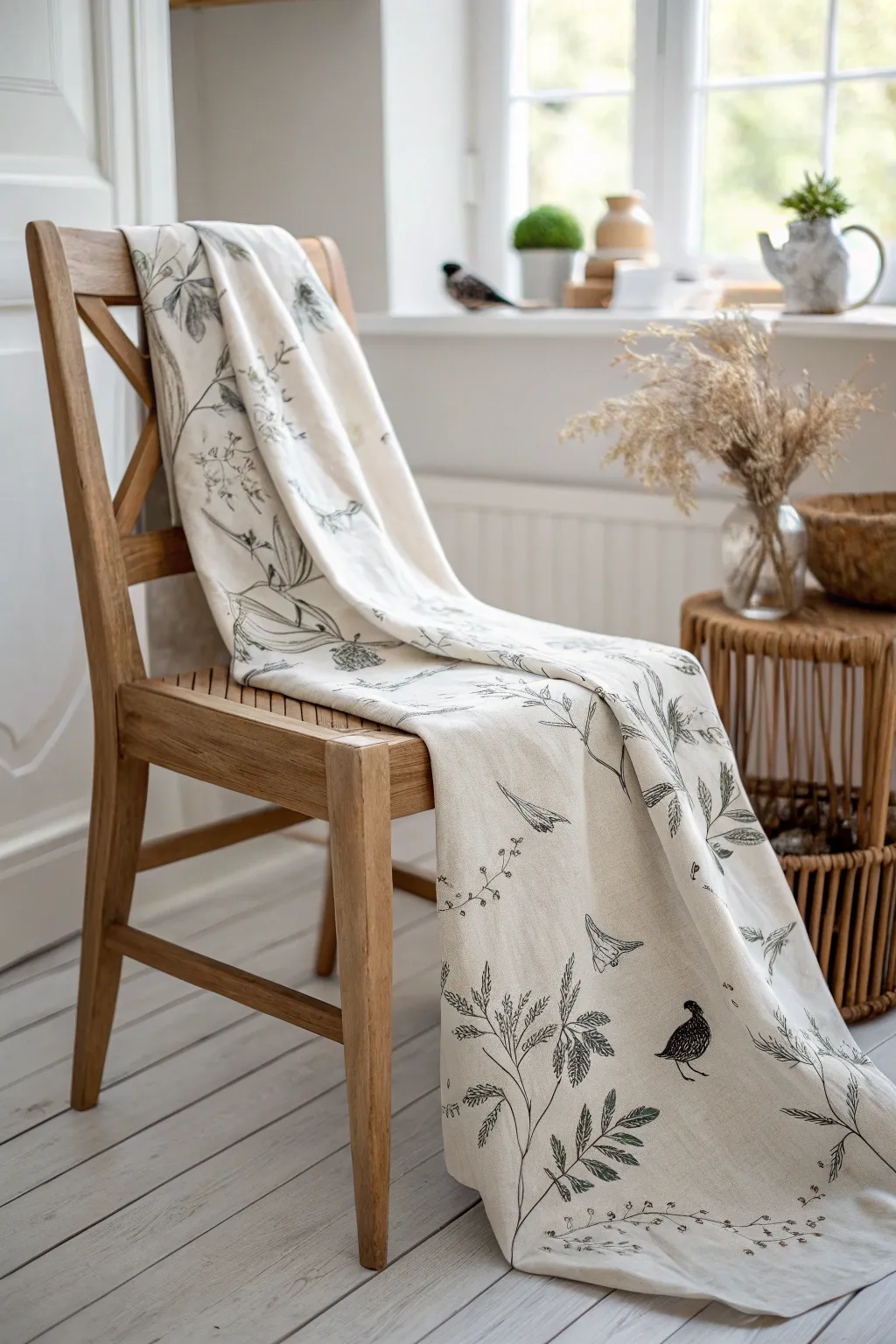 Embrace tranquility with nature-inspired fabric designs, bringing serene beauty into your home.