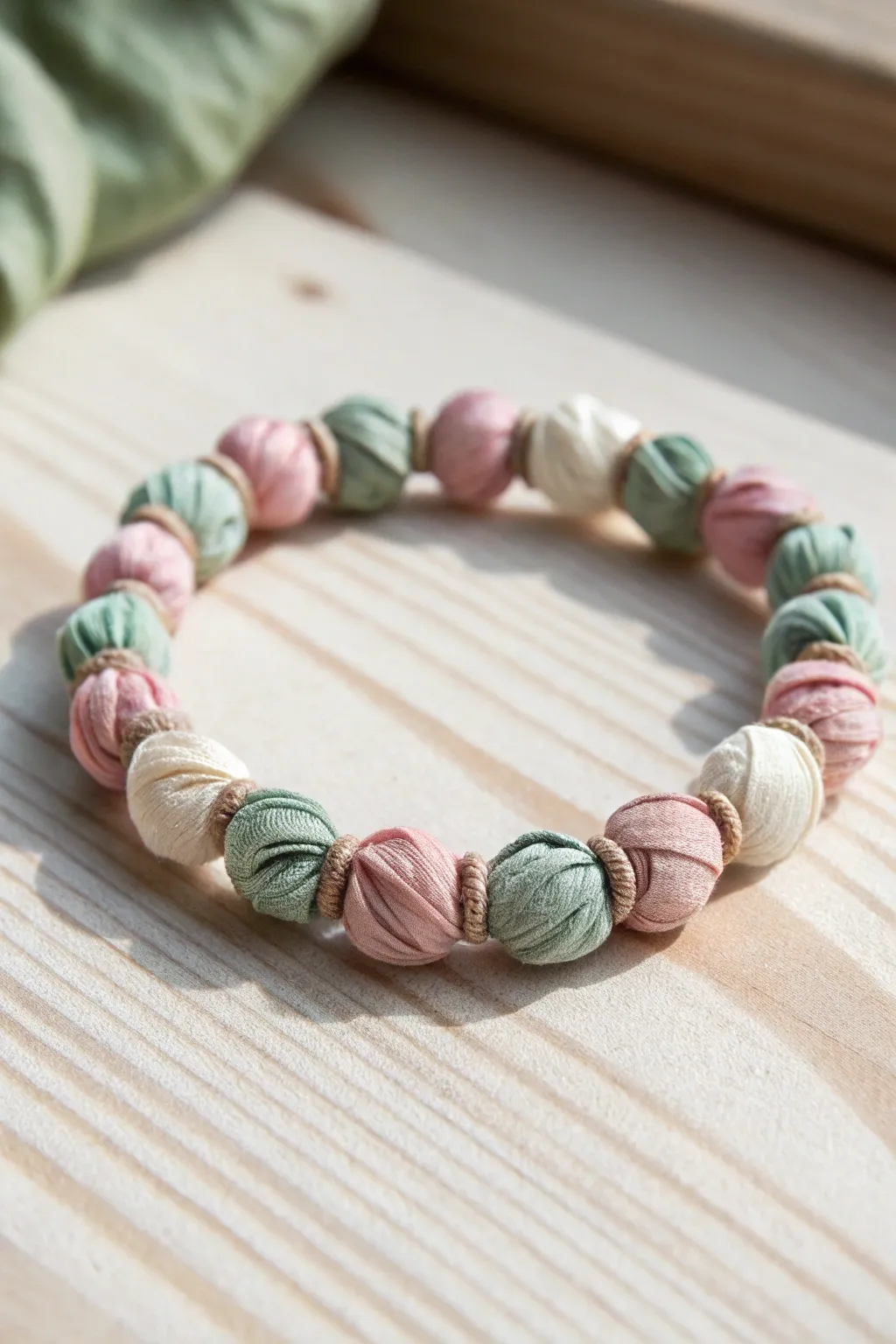 Elevate your style with handmade fabric bead bracelets, where simplicity meets artisan beauty.