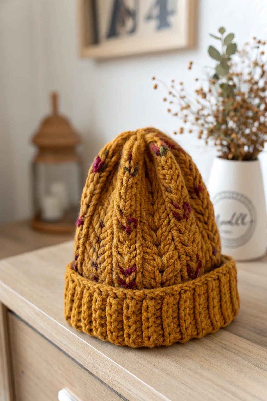 Embrace the cozy elegance of autumn with a chunky crochet beanie – perfect for those crisp fall days!