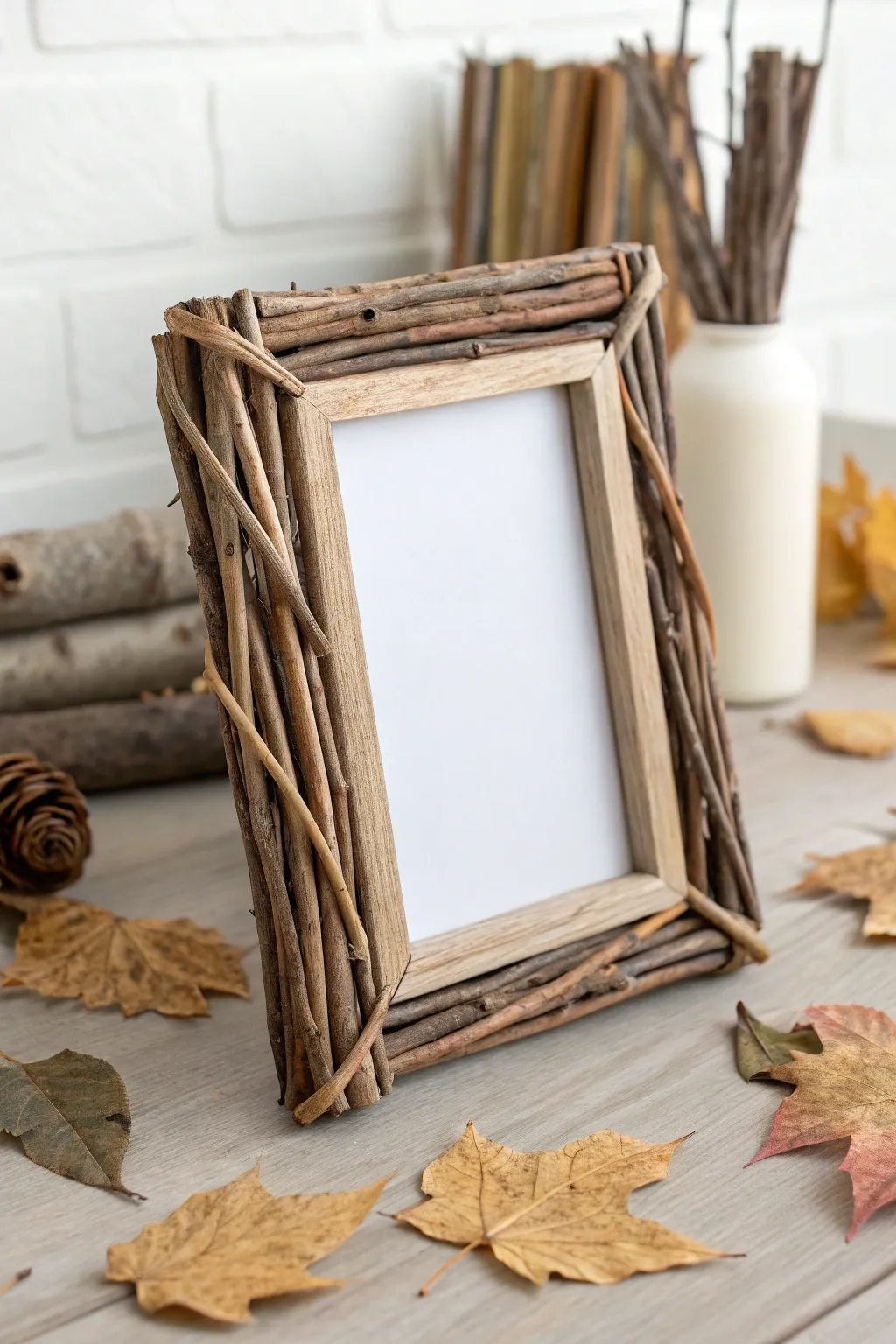 Embrace the season with a handcrafted twig photo frame – where nature meets simplicity.