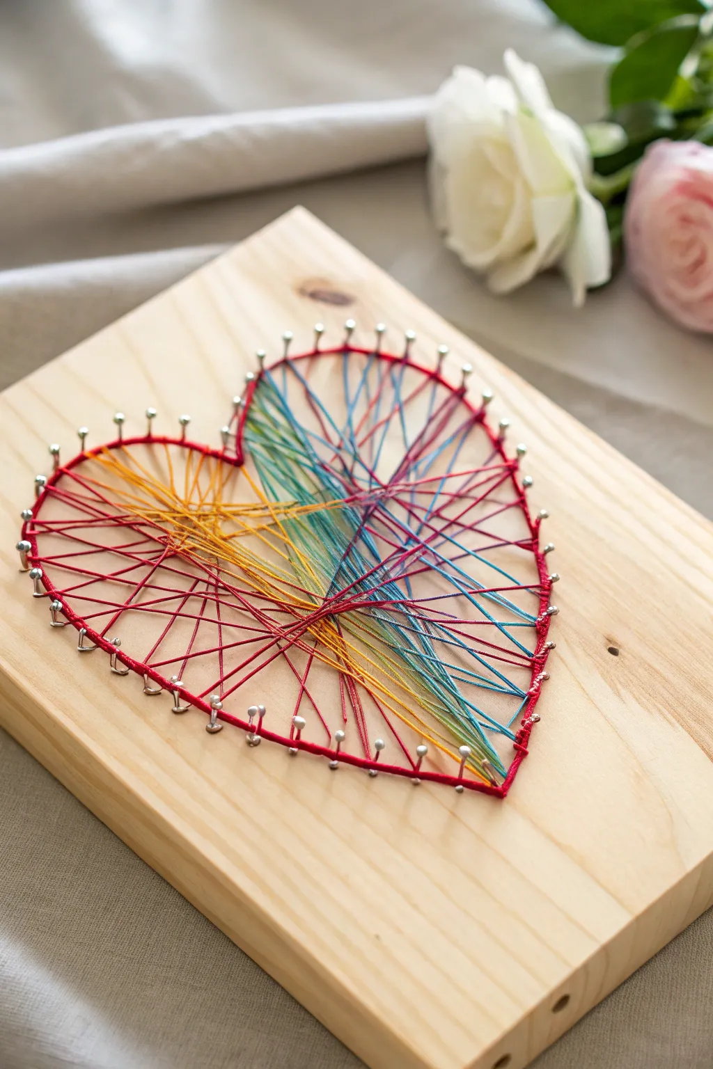 Embrace the art of simplicity with this stunning DIY string art heart, perfect for adding a touch of handcrafted elegance to your home.