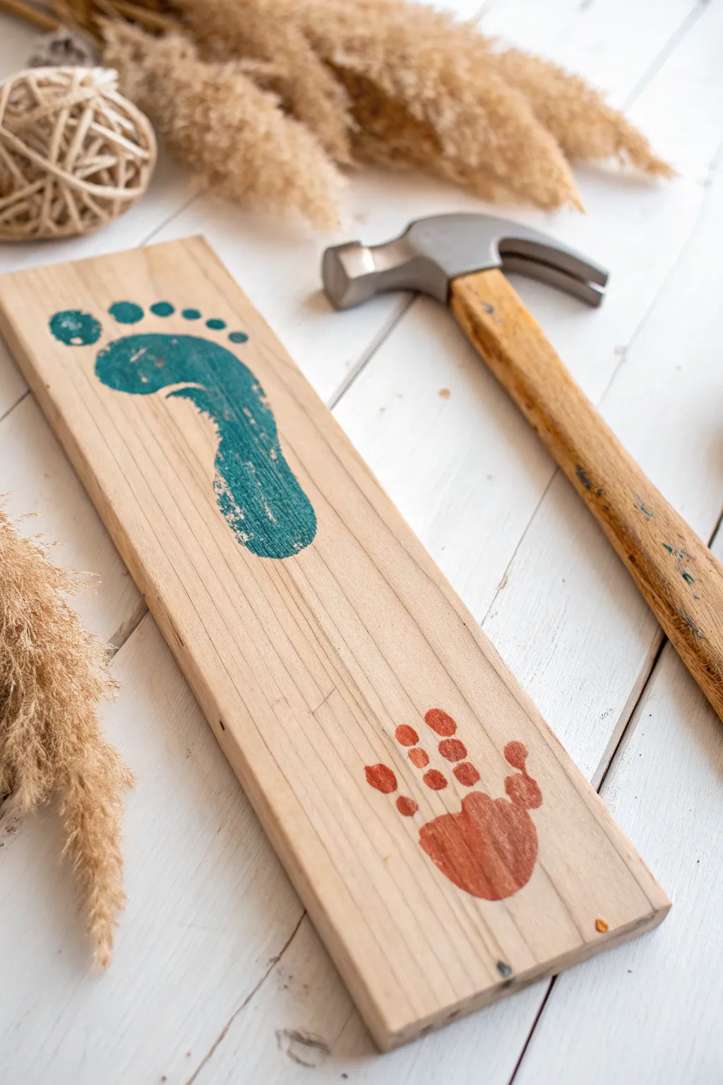 Crafted with Love: Transform your child's footprint into a unique tool silhouette for a memorable Father's Day gift.