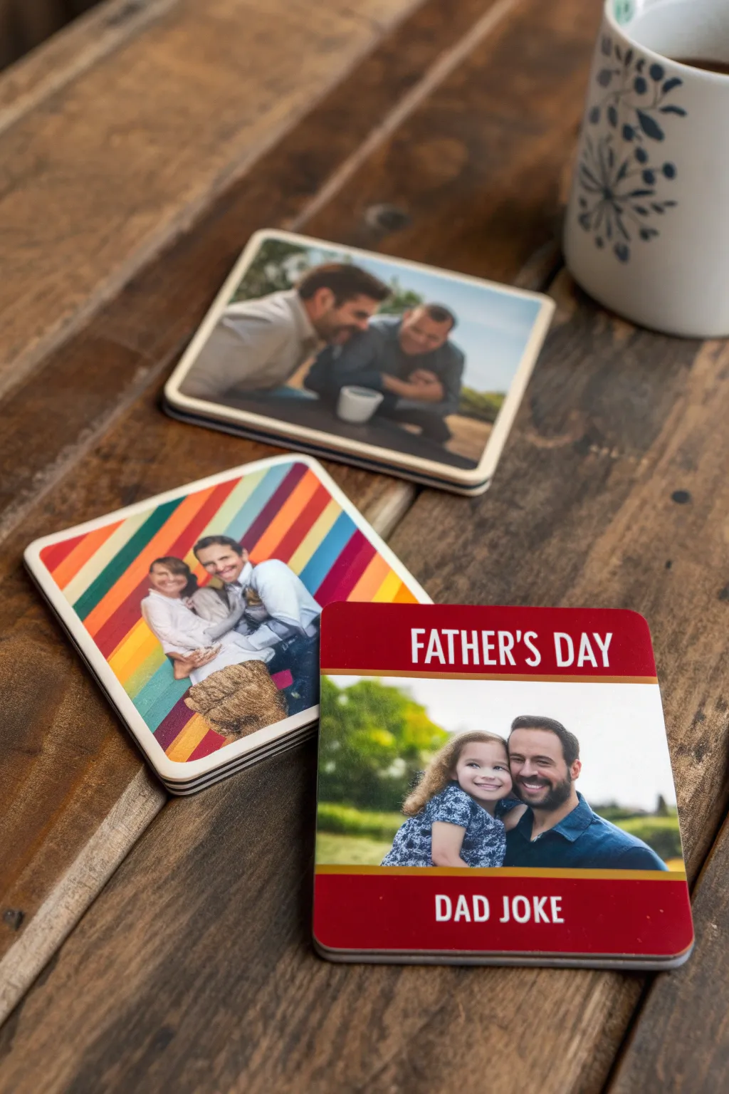 Celebrate Father's Day with uniquely crafted coasters that bring a smile to every gathering.