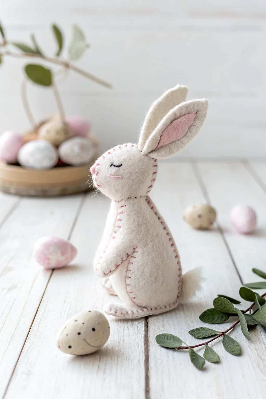 Discover the charm of simplicity with these delightful pocket-sized felt bunnies, perfect for adding a whimsical touch to your spring decor!