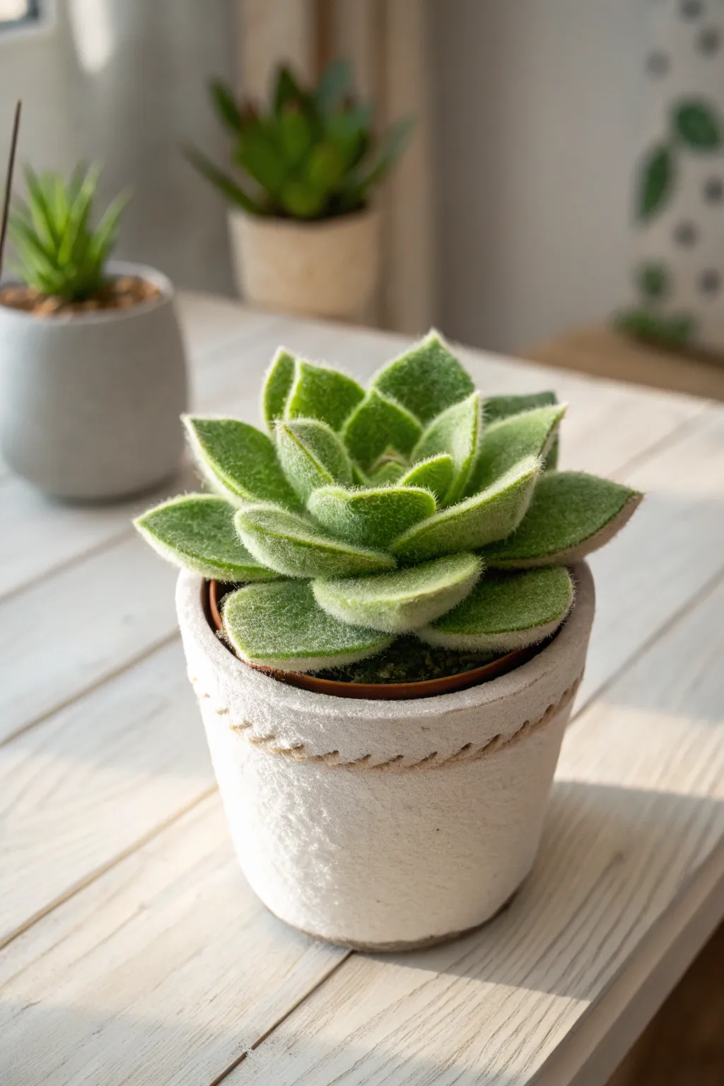 Add a touch of evergreen elegance to any space with a charming felt succulent.