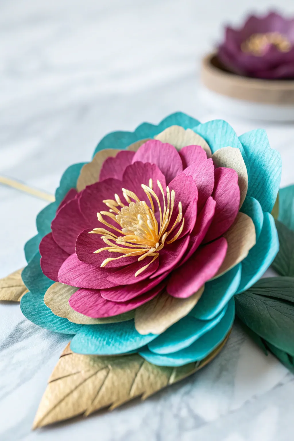 Add a timeless splash of color to your space with handcrafted paper flowers that exude minimalist beauty and boho flair.