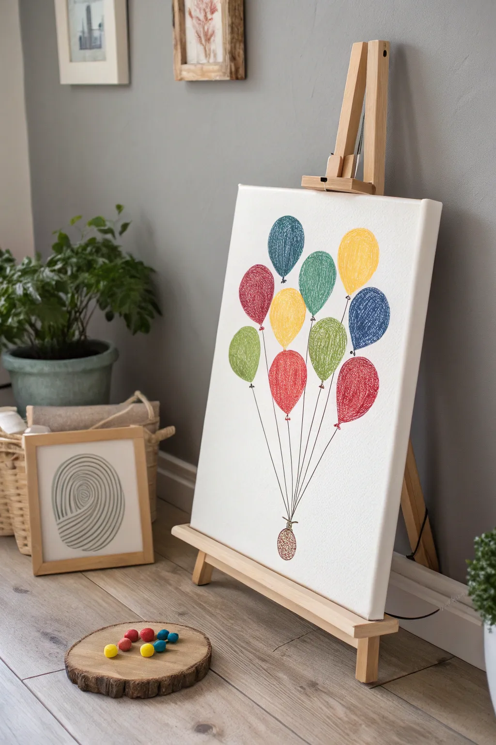 Add a personal and vibrant touch to your space with a handcrafted fingerprint art canvas. Perfect for a splash of color and creativity!