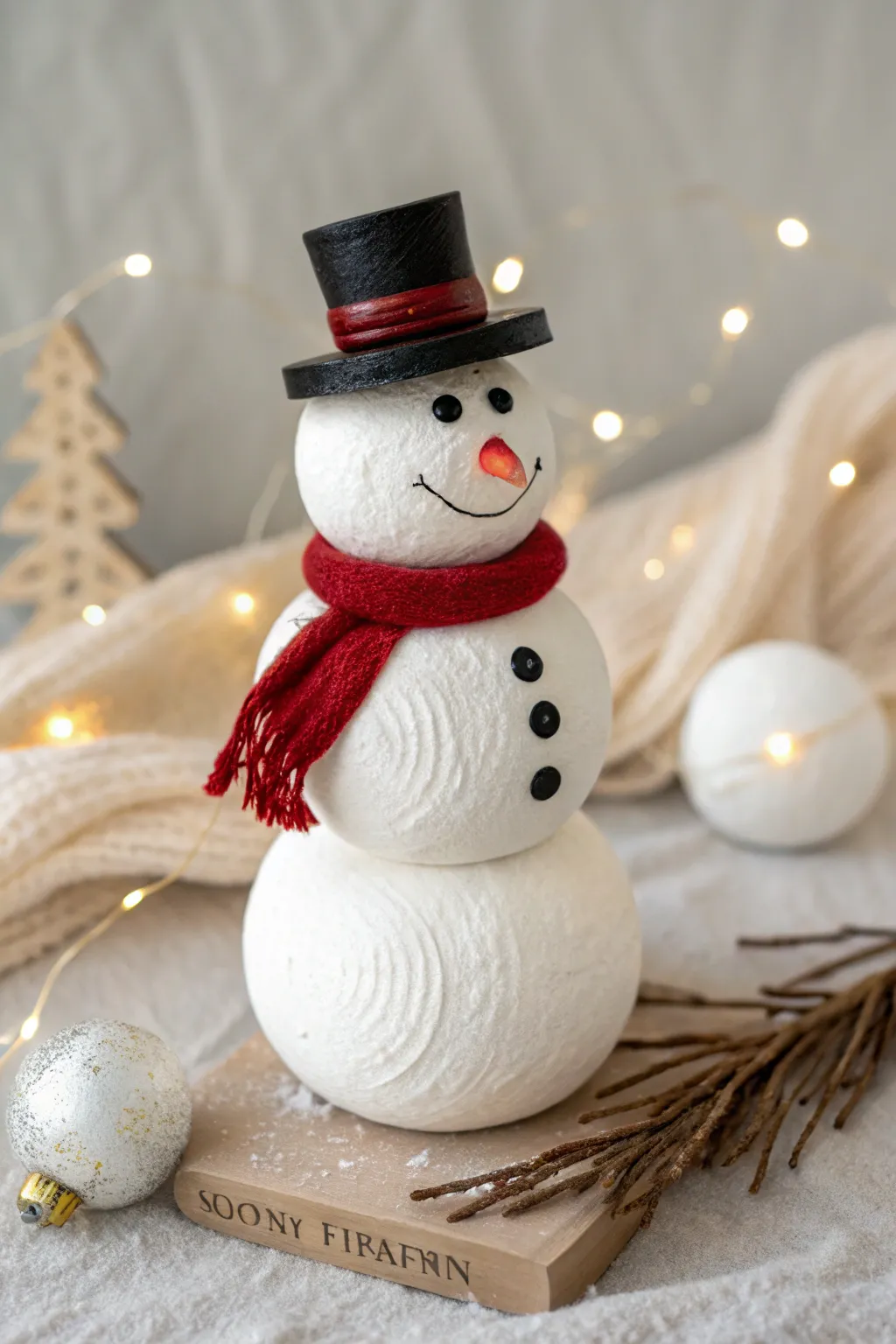 Craft Your Own Winter Wonderland: Minimalist Fingerprint Snowman Ornament