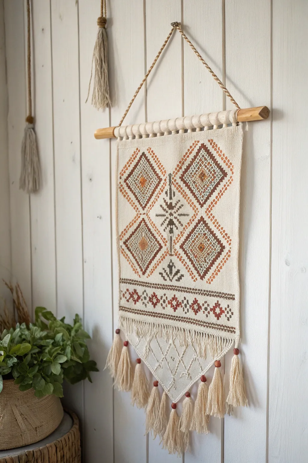 Elevate your decor with a handcrafted cross stitch banner—where simplicity meets artistry.