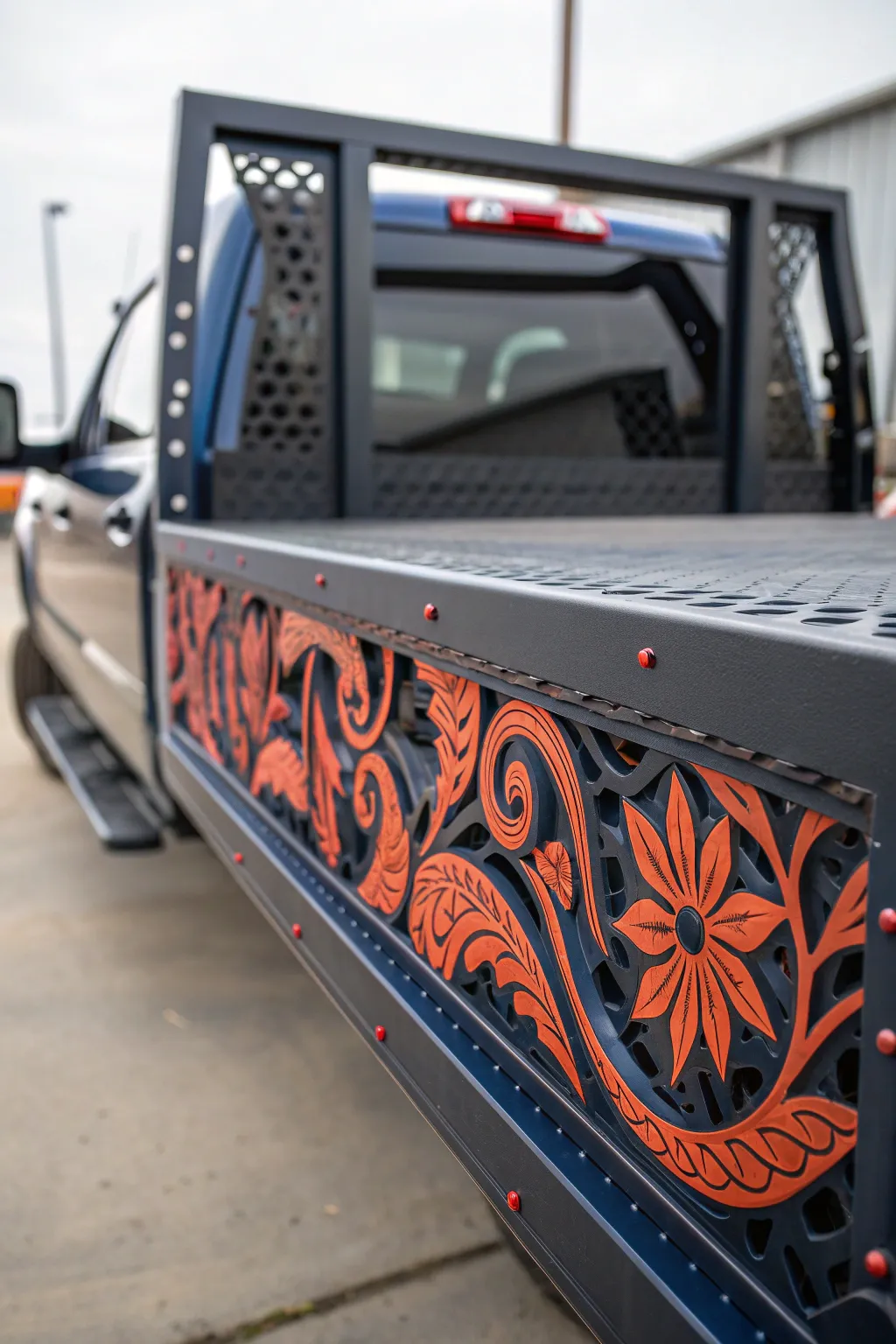 Transform your truck with artful plasma-cut side rails that command attention.