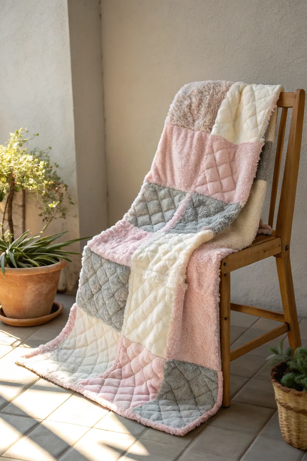 Transform leftover fleece into a cozy, one-of-a-kind masterpiece with this DIY patchwork blanket idea.