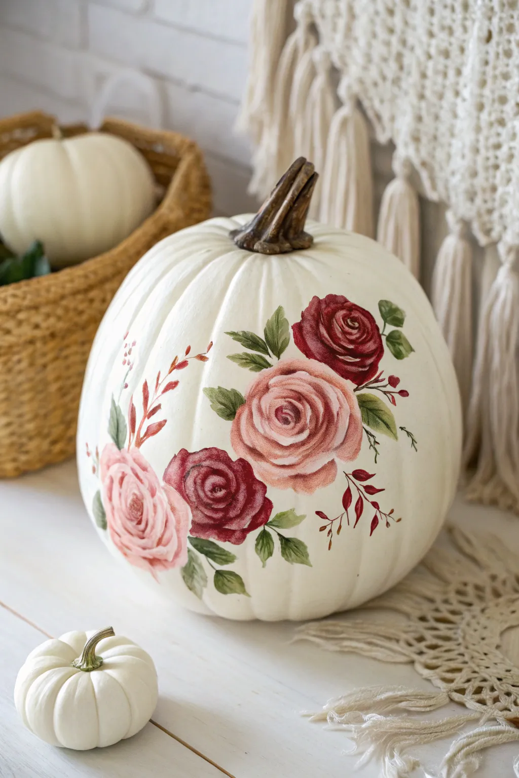 Transform your pumpkins into romantic art pieces with hand-painted roses. 🎨🌹 #CraftedElegance #PumpkinArt