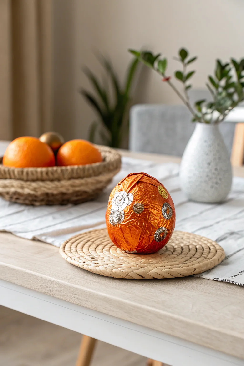 Brighten your kitchen with a touch of summer elegance: a foil-wrapped orange masterpiece.