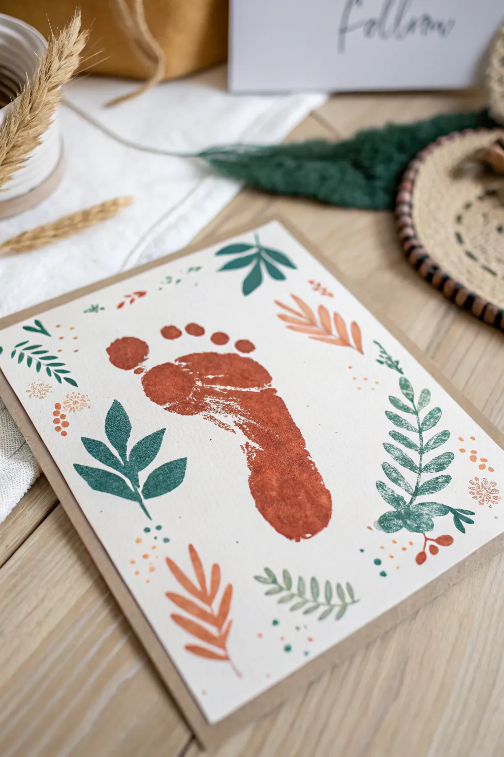 Capture the essence of tiny toes with personalized footprint keepsake cards—where simplicity meets artistry.