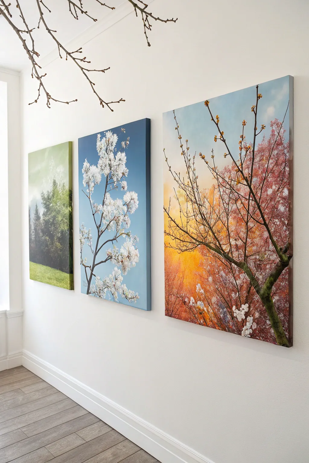 Celebrate the beauty of nature all year round with this stunning Four Seasons Wall Art.