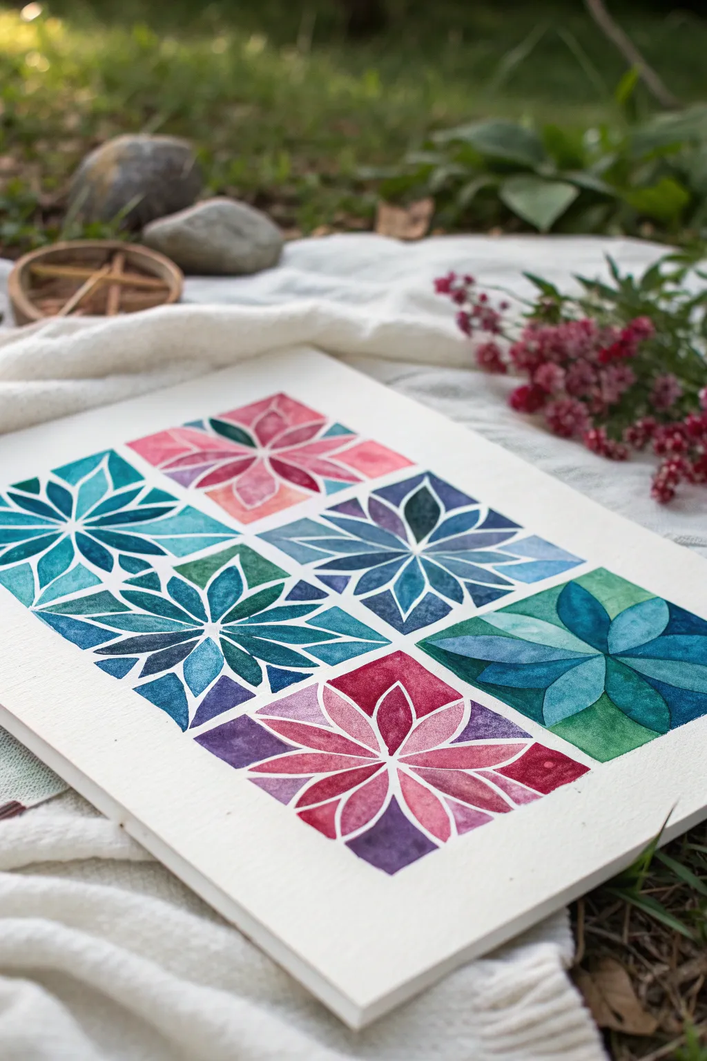 Transform your leftover watercolors into a stunning work of art. Embrace simplicity and bold colors for a personal touch in your decor.