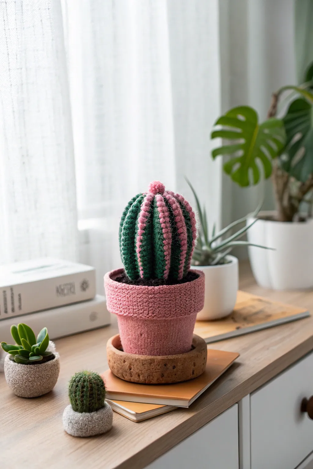 Add a touch of handmade charm to your space with these vibrant amigurumi succulents—perfect for a cozy, minimalist vibe!